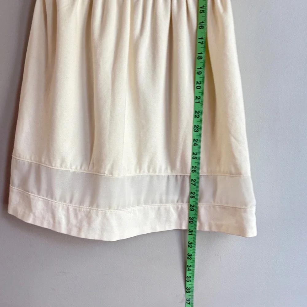 AQUA Sleeveless Fit Flare Dress Girls Large Cream Mesh Hem Party Zipper